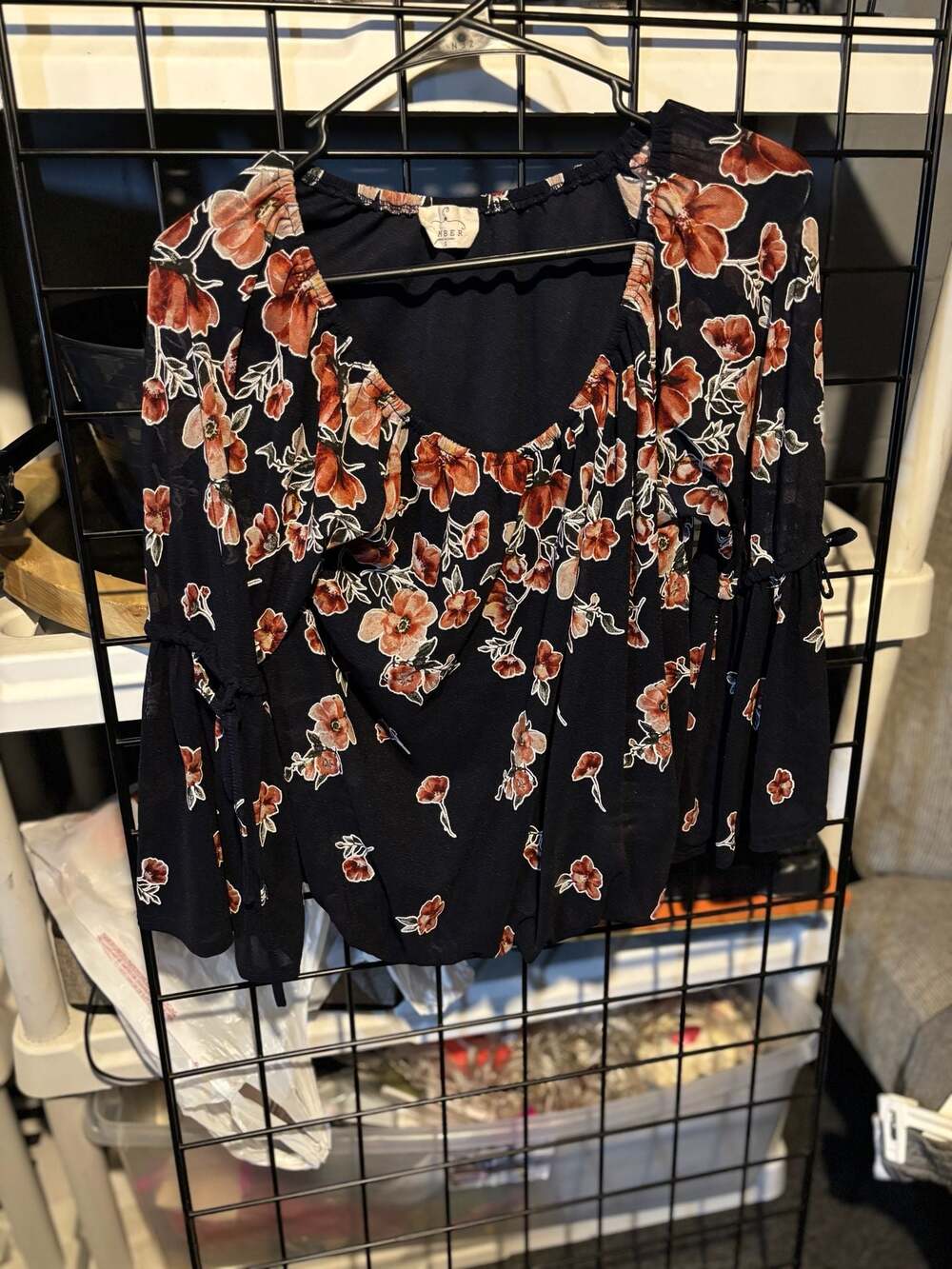 Ember Floral Print Bell Sleeve Blouse Size S